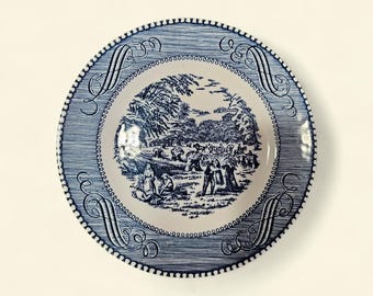 Currier and Ives "Blue Harvest" broodborden