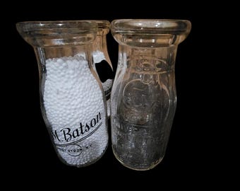 Antique Half Pint Cream Bottles from NY Set of 4