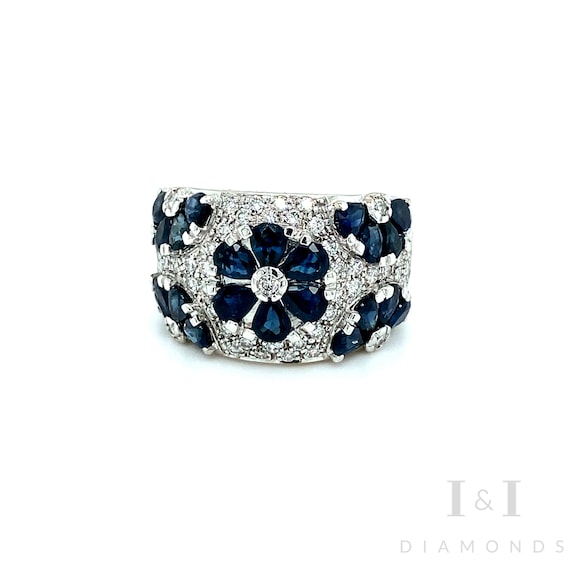 Diamond Sapphire Cocktail Ring