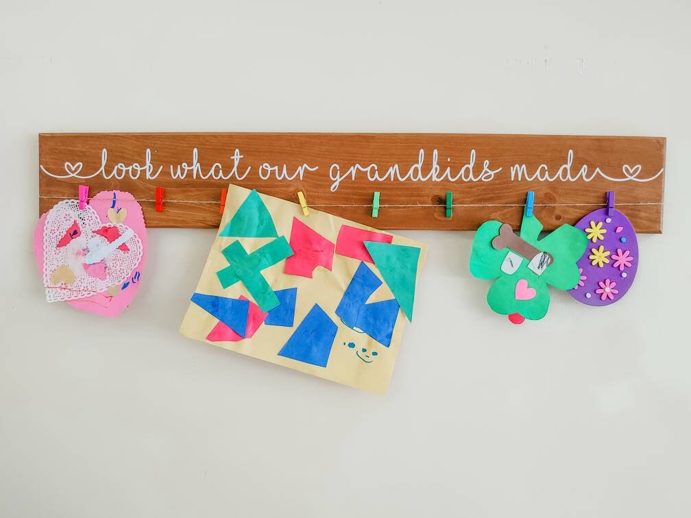 Grandkids Look What Our/My Grandkids Made Artwork Display Etsy