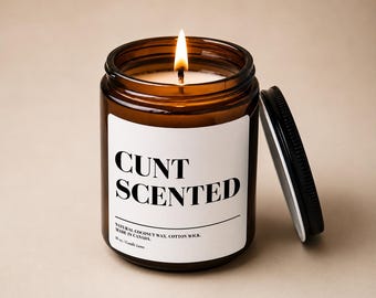 Cunt Scented Candle | Funny Adult Candle | Rude Candle Gift | Best Friend Gift | 10 oz Coconut Wax Candle | Funny Birthday Gift for Her