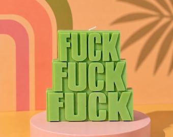 Fuck x3 Candle: Funny Soy Pillar Candle