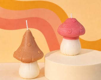 Handcrafted Mushroom Candle: All-Natural Soy Wax, Home Decor