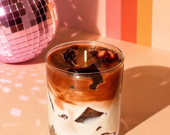 Iced Coffee Candle: Roasted Espresso Scent, Coconut Wax & Gel Ice