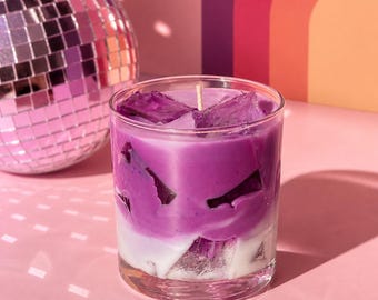 Geeiste Lavendel Latte Kerze, 10 Unze Kokosnusswachs handgefertigte Kerze