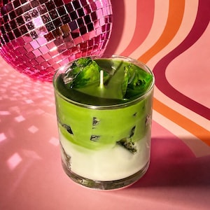 Iced Matcha Latte Candle: 10 Oz Coconut Wax Vanilla Scent