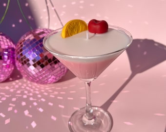 Pink Lady Martini Candle: Citrus Scented Cocktail Candle