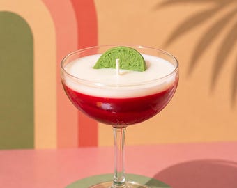 Cosmopolitan Candle: Handcrafted Coconut Wax Martini Glass Candle