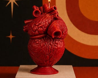Anatomical Heart Candle: Life-Sized Realistic Beeswax Candle