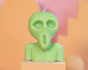 Alien Candle / Creepy Candle / Halloween Candle / Spooky Candle / UFO Candle