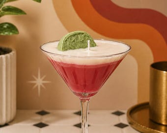 Cosmopolitan Candle: Martini Glass, Fruit Cocktail Scent