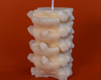 Spine Candle: Unique Soy Wax Sculpture, Home Decor