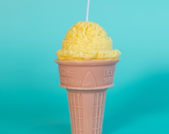 Ice Cream Cone Candle: Handcrafted Soy Wax Food Candle