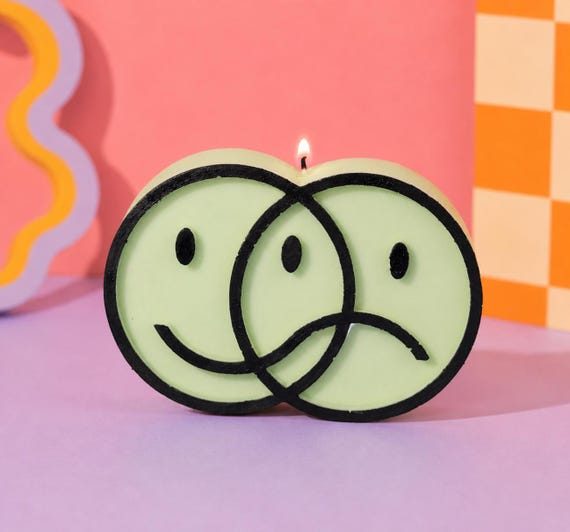Moody Candle / Emotion Candle / Emotional Candle / Happy / Sad / Yin Yang Candle / Mood Candle / Beautiful Candle / Nice Candle