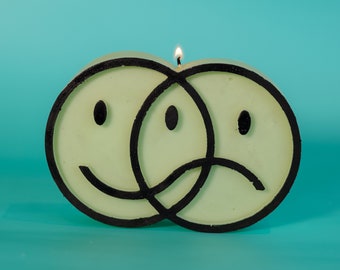 Vela cambiante / Vela de emoción / Vela emocional / Feliz / Triste / Vela Yin Yang / Vela de estado de ánimo / Vela hermosa / Vela agradable