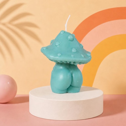 Curvy Mushroom Candle, Funny Butt Candle, Cute Mushroom Decor, Unique Sculptural Candle, Cottagecore Gift, Handmade Candle, Novelty Gift