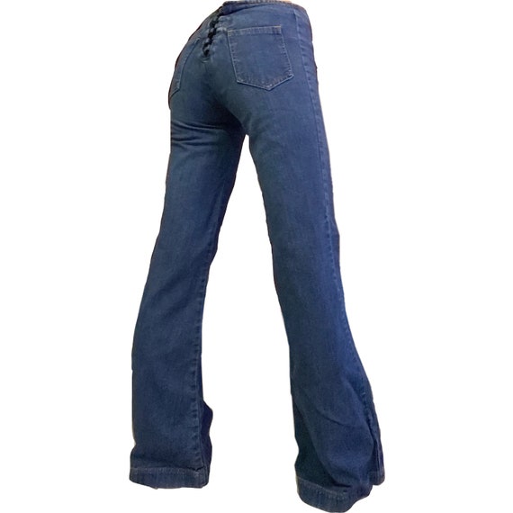 1970s VINTAGE Chemin De Fer Denim flared, bell bot
