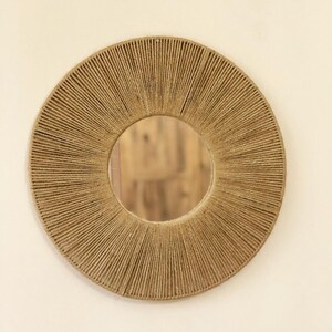 Brown - Mirror Work Handmade Fabart Jute Magnet 27