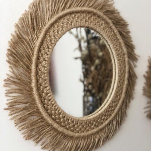 Black - Mirror Work Handmade Fabart Jute Magnet 14
