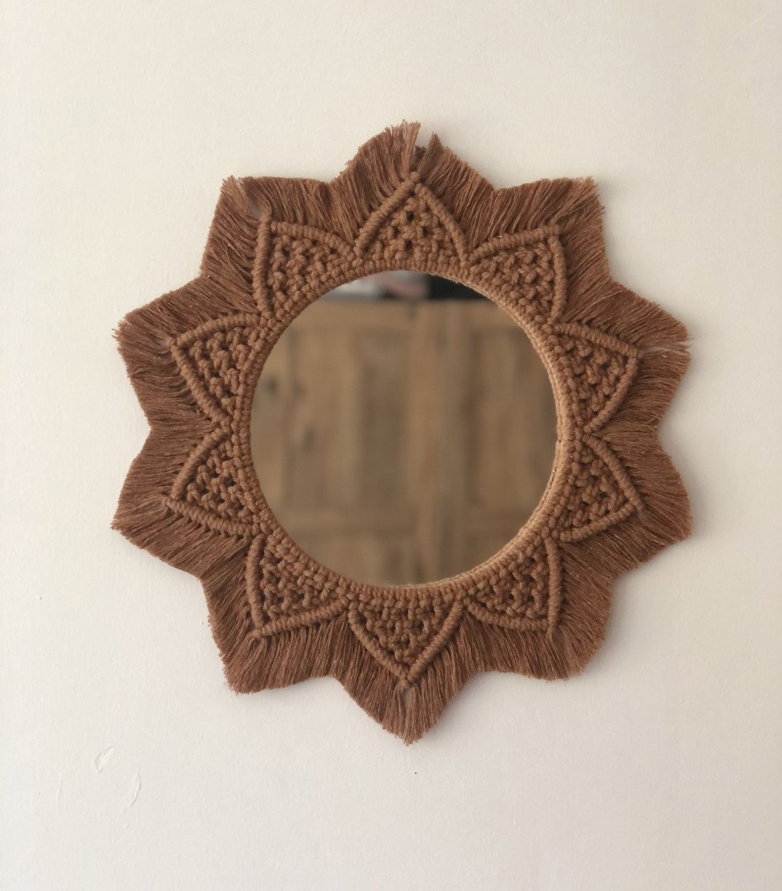 Macrame Mirror Round Macrame Mirror Sun Macrame Mirror Boho | Etsy