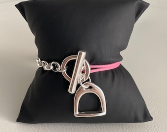 bracelet toggle étrier- chaine et cordon