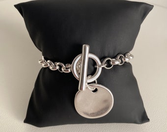 bracelet toggle grosse médaille