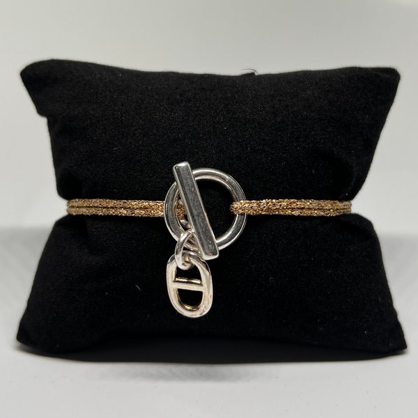 bracelet toggle mini maille marine