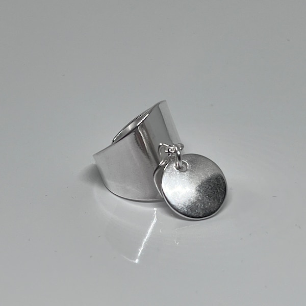 Wide charm ring