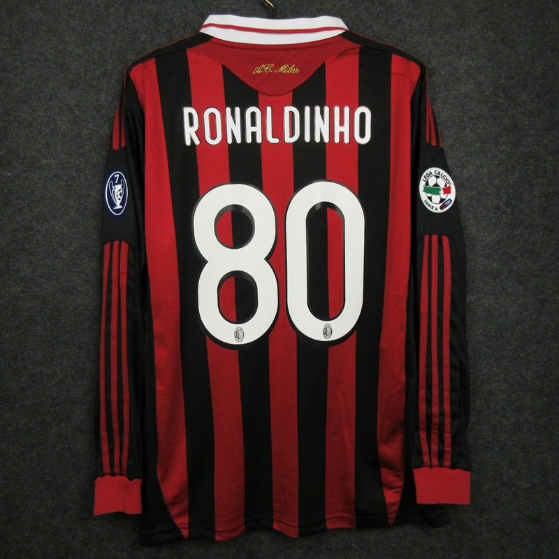 Ac Milan 09/10 Home Ronaldinho 80 Football Soccer Classic Etsy
