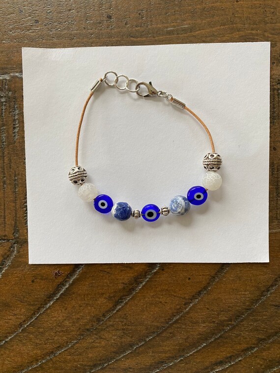 Blue Evil Eye Bracelet Etsy