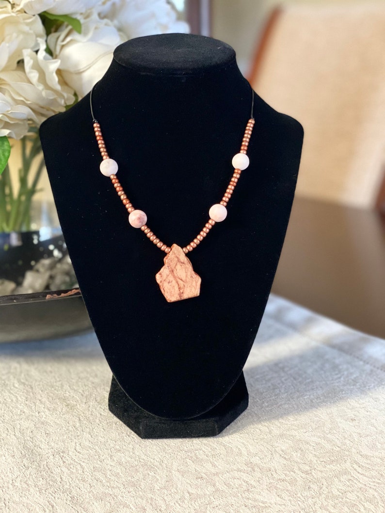 Stone Pendant Beaded Necklace