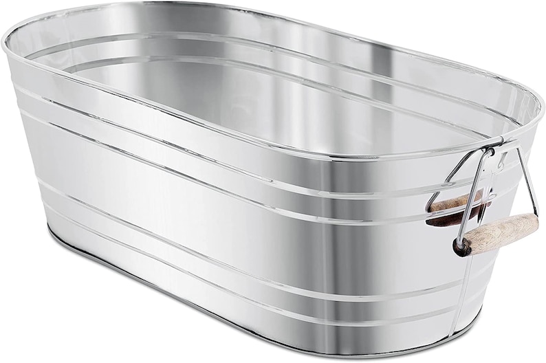 Steel Galvanized Beverage Tub With Stand and Tray Oval Shape Etsy