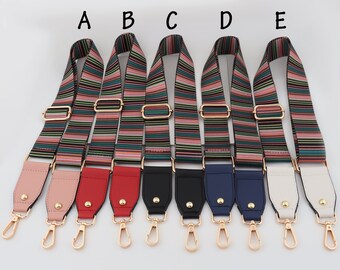 3,8cm Breite Verstellbarer Streifentaschengurt, Crossbody Taschengurt, Canvas Sling Henkel, Muster Taschengurte, Ersatzgurt für Damentasche