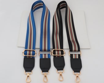 3.8cm Width Adjustable Striped Bag Strap,Canvas Bag Strap, Crossbody Bag Strap，Cotton Bag Strap ，Green Red Strap Bag，Blue Bag Strap for gift
