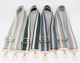 3.8cm Width Adjustable Striped Bag Strap,Canvas Bag Strap, Crossbody Bag Strap，Cotton Bag Strap ，Green Red Strap Bag，luxury Bag Strap gift
