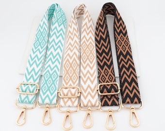 3.8cm Width Adjustable Embroidery Webbing Shoulder Purse Strap,Canvas Bag Strap, Crossbody Bag Strap，Cotton Strap For Bag，Color Bag Strap