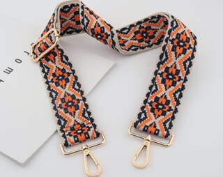 Tracolla Sostitutiva Regolabile Leopardo - Cinghia Larga 3,8 Cm Per Borse E Zaini - Colore Arancione - Fibbia Argento 360°