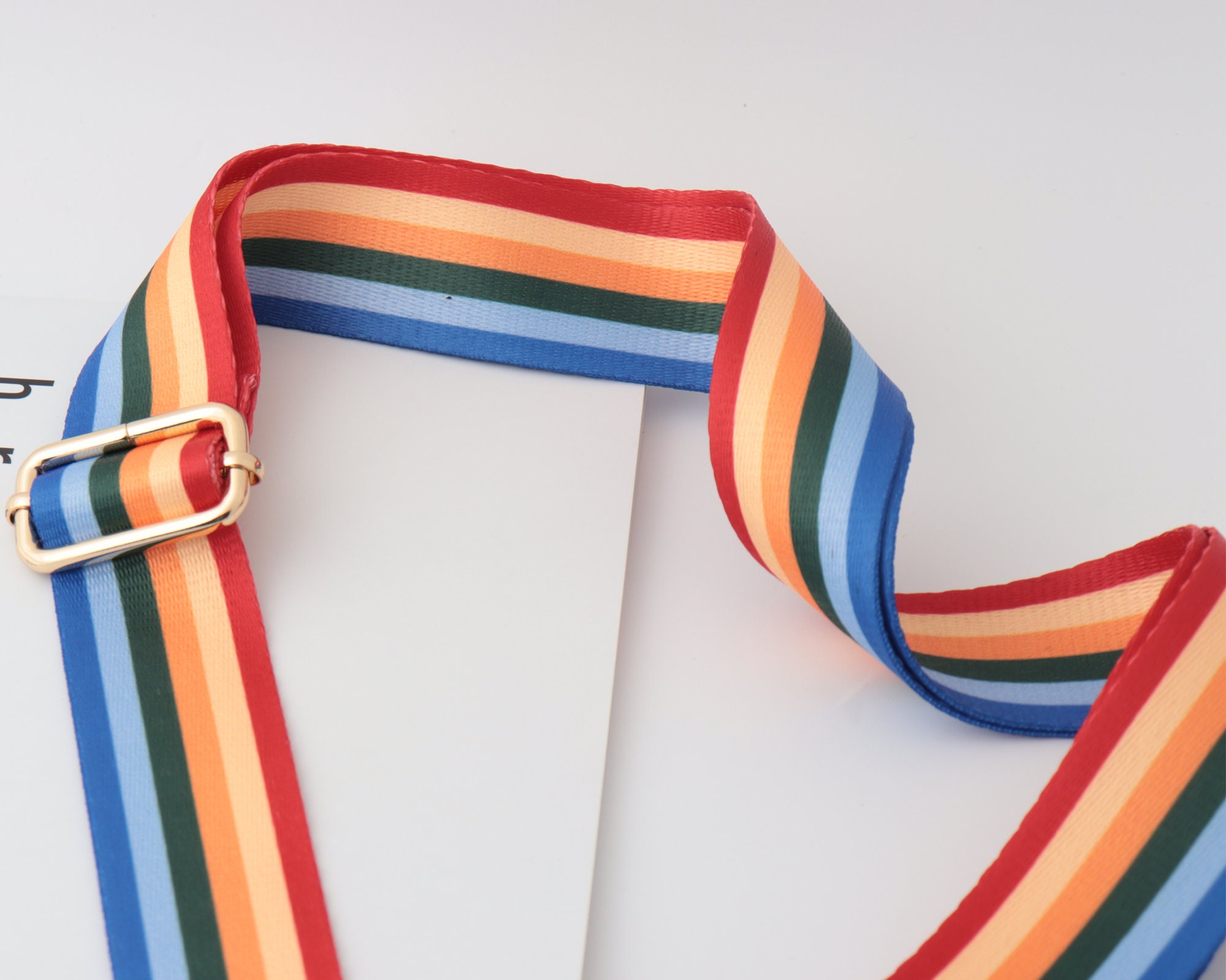 3.8cm Width Adjustable Rainbow Bag Strap, Crossbody Bag Strapcanvas