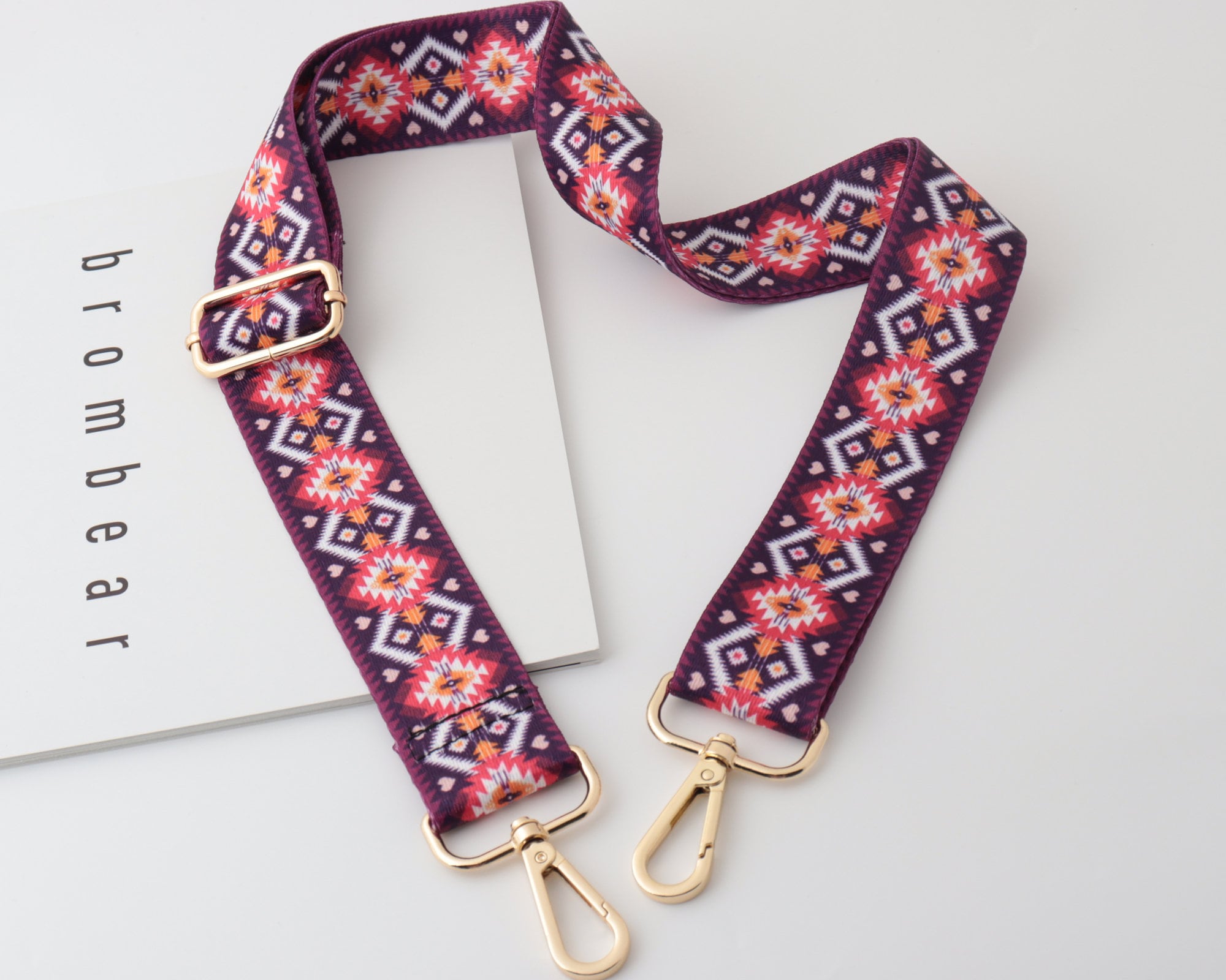 3.8cm Width Adjustable Purple Bag Strap, Crossbody Bag Strapcanvas Sling Handle,color Bag Straps