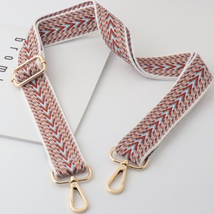 3.8cm Breite verstellbare Stickerei Webbing Schulter Geldbörse Strap, Canvas Bag Strap, Umhängetasche Strap, Baumwollband für Tasche, Wein rot Tasche Riemen