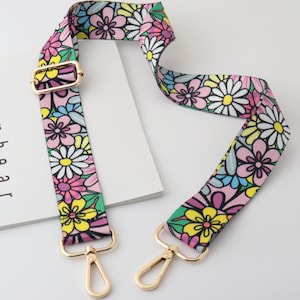 3.8cm Breite verstellbare Blumen Tasche Strap, Umhängetasche Strap, Canvas Sling Griff, Daisy Bag Straps, Ersatzband für Damen Taschen