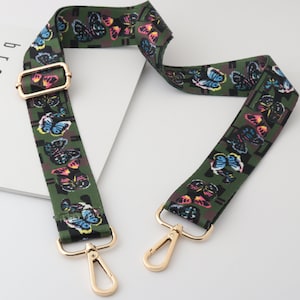 3.8cm ancho ajustable algodón lona nylon correa, correa de bolsa de mariposa, mango del bolso, correa del bolso del hombro, correa de la mochila, correa verde