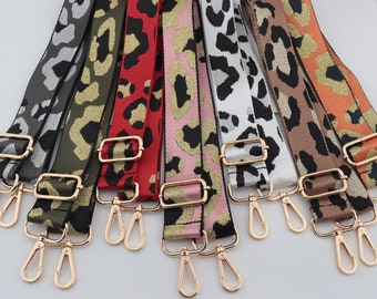 3,8cm Breite Verstellbarer Schultergurt / Leopard print Schultergurt / Crossbody Gurtband Zubehör / Ersatzgurt / Geldbörse Taschengurt