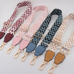 3,8 cm Breite verstellbar Stickerei Gurtband Schulter Geldbörse Gurt, Canvas Taschengurt, Crossbody Taschengurt, Baumwolltaschengurt, braun / rot Taschengurt