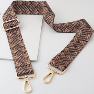 3.8cm ancho ajustable algodón bolso bolso correa, correa de bolsa marrón, mango del bolso, correa del bolso del hombro, correa de la mochila, correa del bolso del lienzo