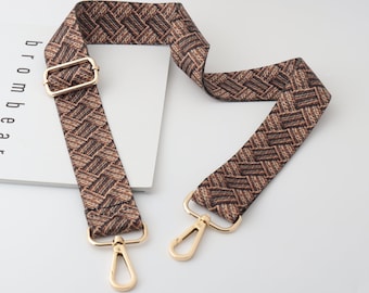 3.8cm borsa regolabile in tela di cotone, cinturino marrone per borse, maniglia della borsa, tracolla, cinturino per zaino, cinturino per borse in tela