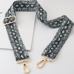 3.8cm ancho ajustable algodón lona nylon bolsa de nylon correa, correa de bolsa de piel de serpiente, mango del bolso, correa de bolso del hombro, correa de la mochila para el regalo