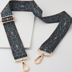 3.8cm ancho ajustable algodón lona nylon bolsa de nylon correa, correa de bolsa de piel de serpiente, mango del bolso, correa de bolso del hombro, correa de la mochila para el regalo