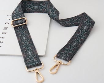3.8cm borsa regolabile in nylon in tela di cotone, cinturino per borse in pelle di serpente, maniglia della borsa, tracolla, cinturino per zaino per regali