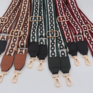 3,8cm Breite Verstellbar Schwarz Rot Taschengurt, Crossbody Taschengurt, Canvas Sling Henkel, Muster Taschengurte, Ersatzgurt für Frauen Tasche